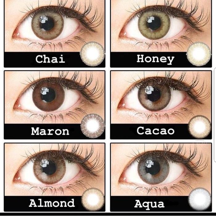 Jual ORIGINAL EOS Luna Natural Softlens Warna Cacao Almond Chai Aqua