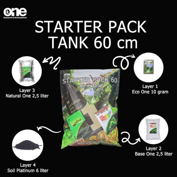 PAKET Starterpack Tank 60 Cm 60cm Media Tanam Aquascape ONE RISET