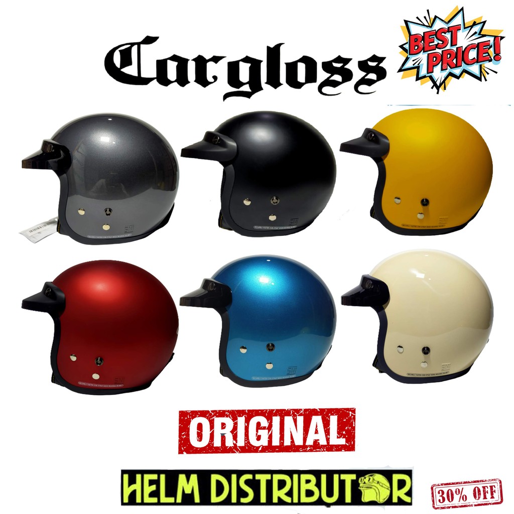 HELM CARGLOSS  ORIGINAL 100% TANPA KACA MURAH WARNA LENGKAP (COD)