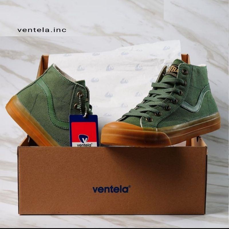 Sepatu Ventela Public Gum Army Green High Original