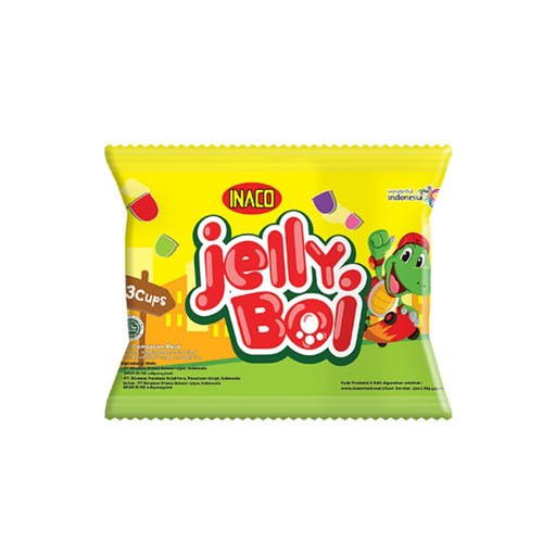 ( HOKKY ) INACO jelly boi isi 3 cup 33gr snack cemilan agar agar nata de coco jelly