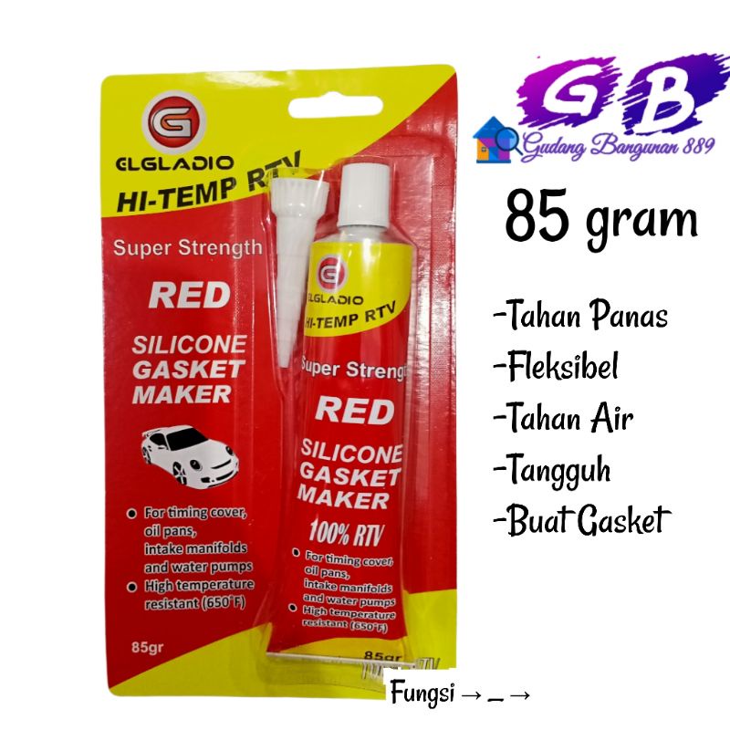 

LEM RED SILICONE 85 GRAM / LEM MERAH / LEM GASKET MAKER