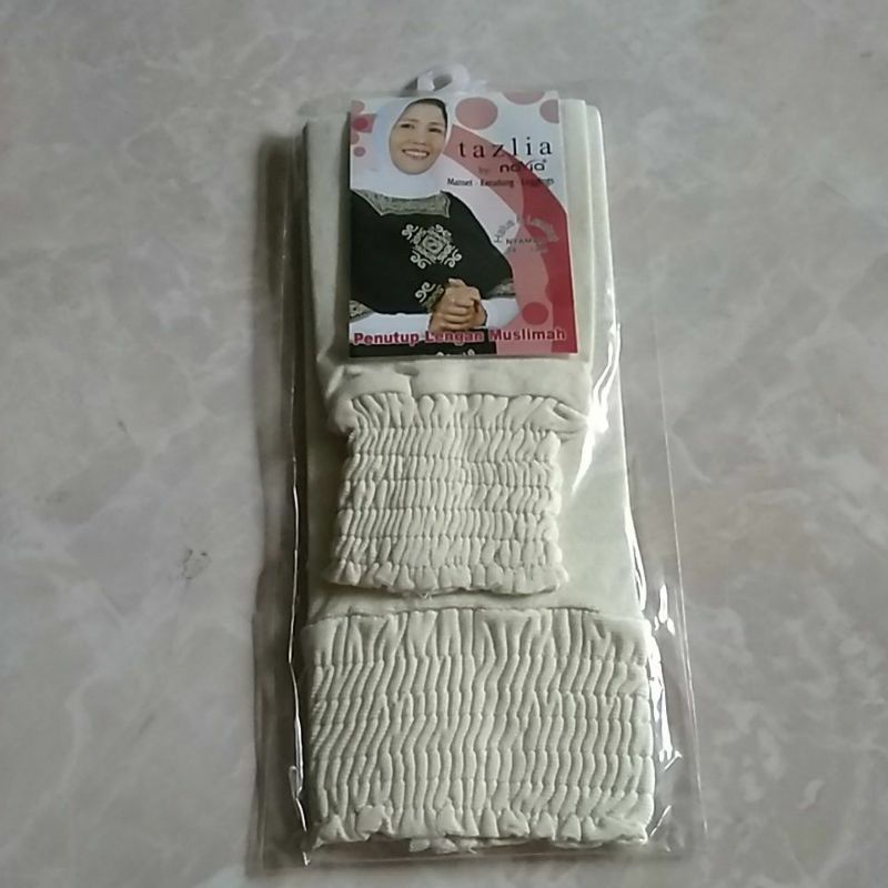 manset tangan kerut pendek /manset tangan original TAZLIA/manset SMOKE-Kuning gading