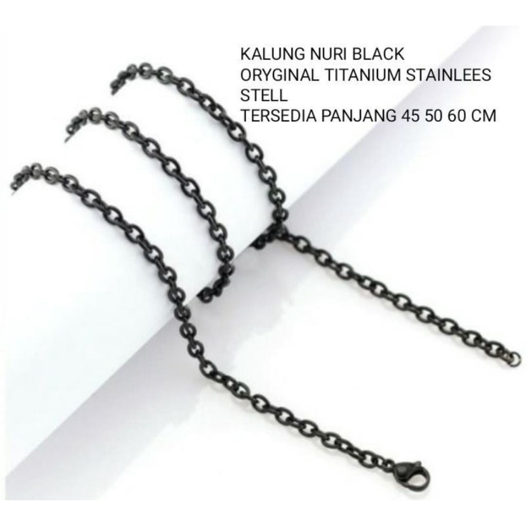 kalung rantai wanita model nuri real titanium gold emas panjang 45cm 50cm 60cm/Kalung Nuri Kaca Stainless Steel Klavikula Korea