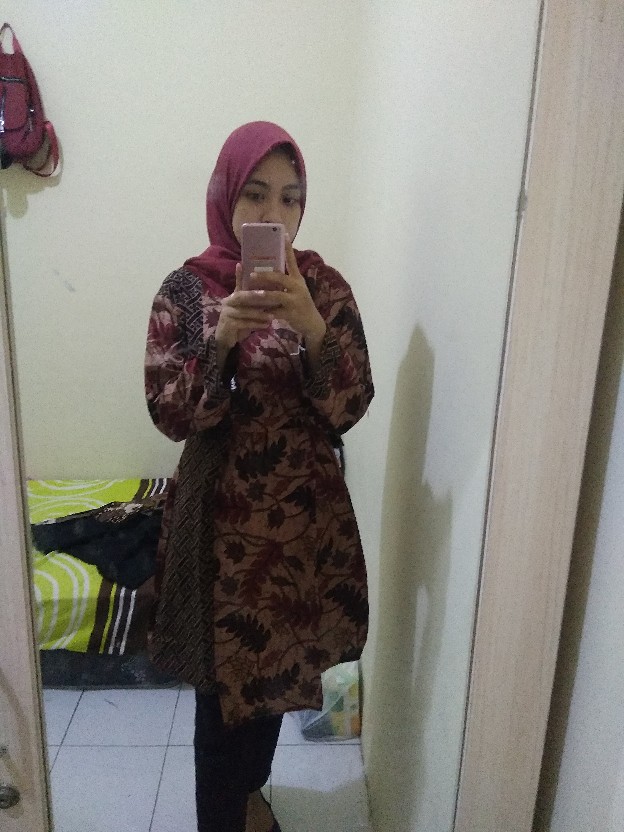 Tey-17 Batik Wanita Asj Sa Hrb026 Kenongo Kemeja Tosca Pendek