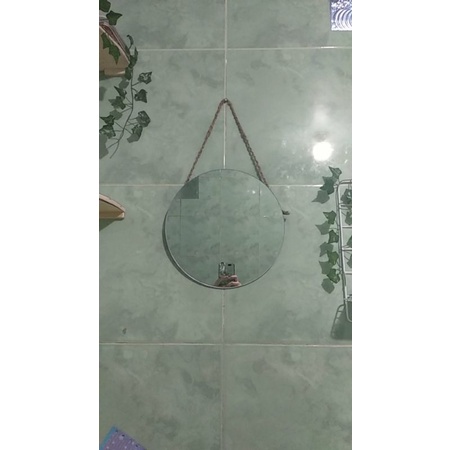 cermin gantung tali rame Cermin bulat cermin rias dinding cermin tempel dinding cermin aesthetic D30-5