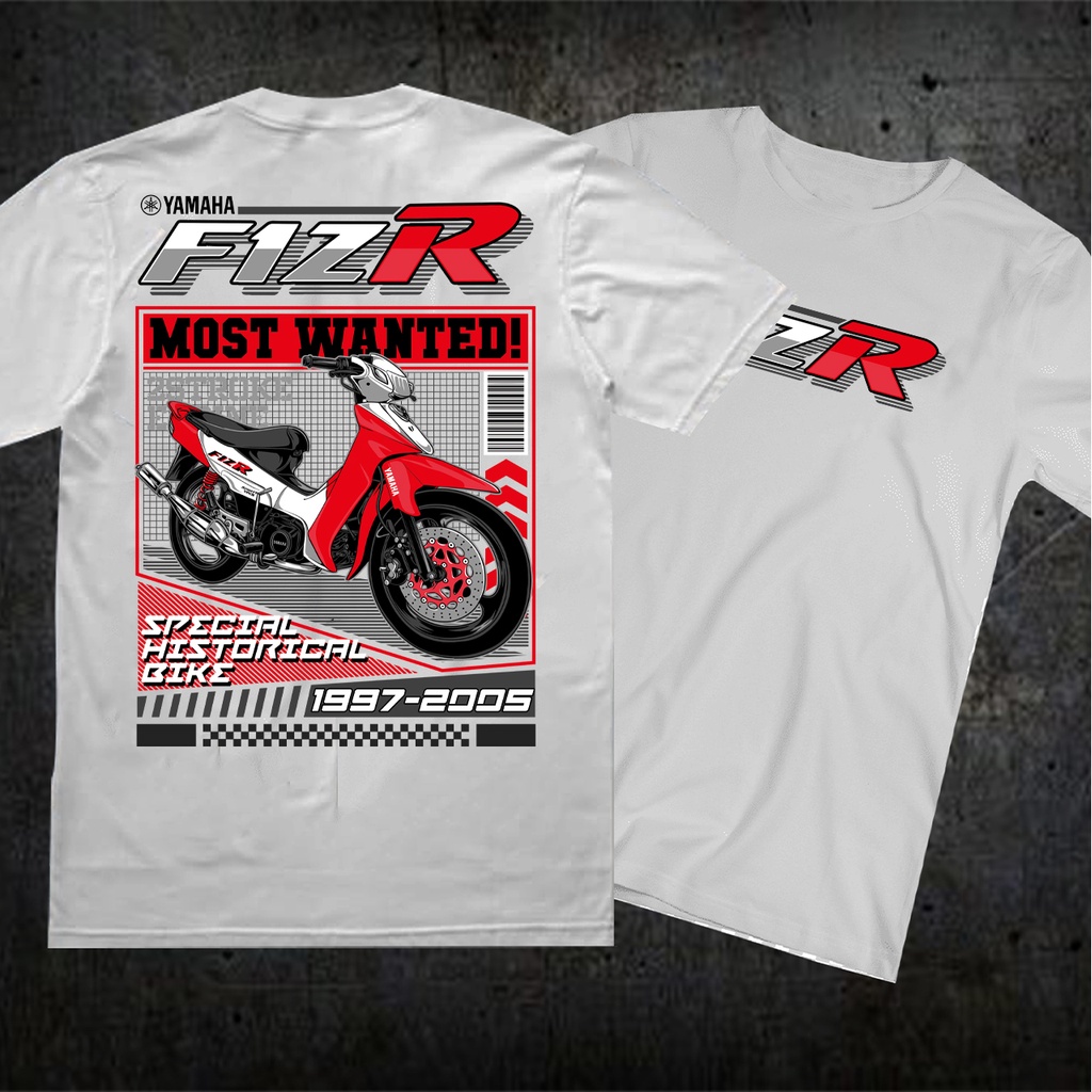kaos F1ZR / kaos motor F1ZR / baju F1ZR / baju motor F1ZR / kaos otomotif putih 2