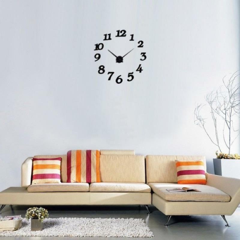JAM DINDING TEMPEL DIY ANALOG 3D GIANT MODERN CLOCK 3 MODEL - UA