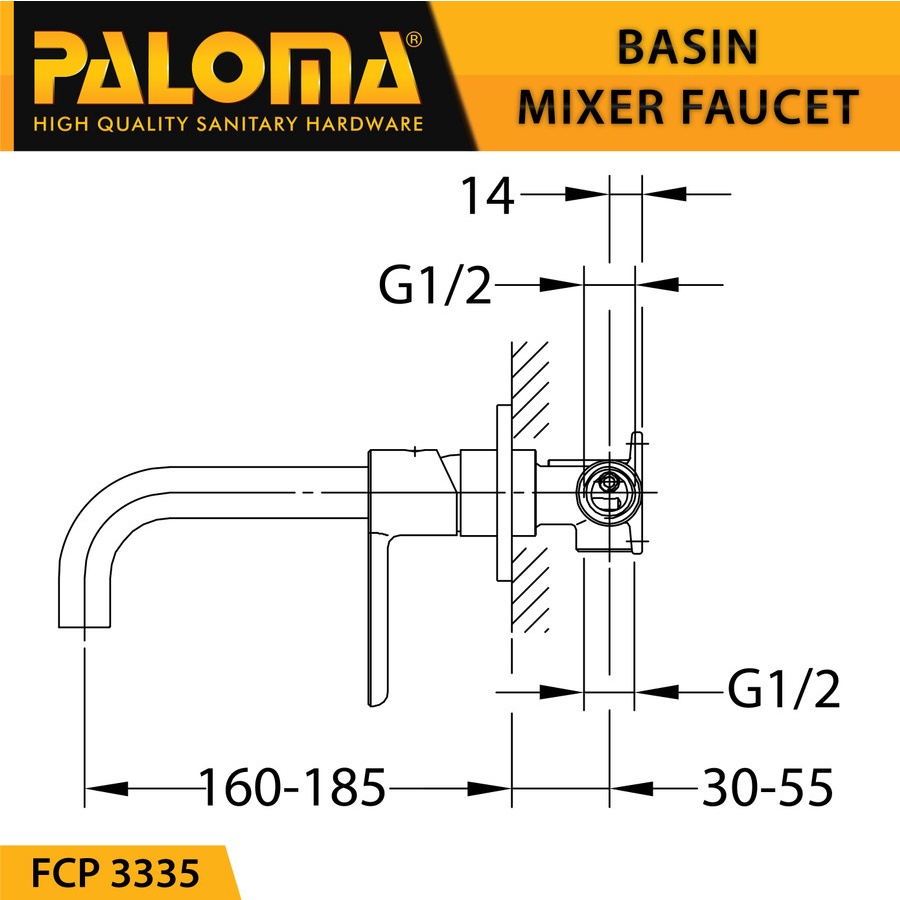 PALOMA FCP 3335 Keran Mixer Wastafel Cuci Tangan Panas Dingin Kran Air