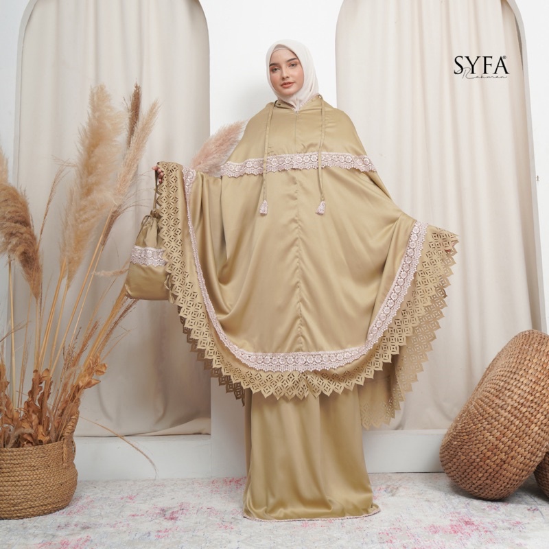 mukena dewasa traveling daily syfa 2 in 1 lasercut