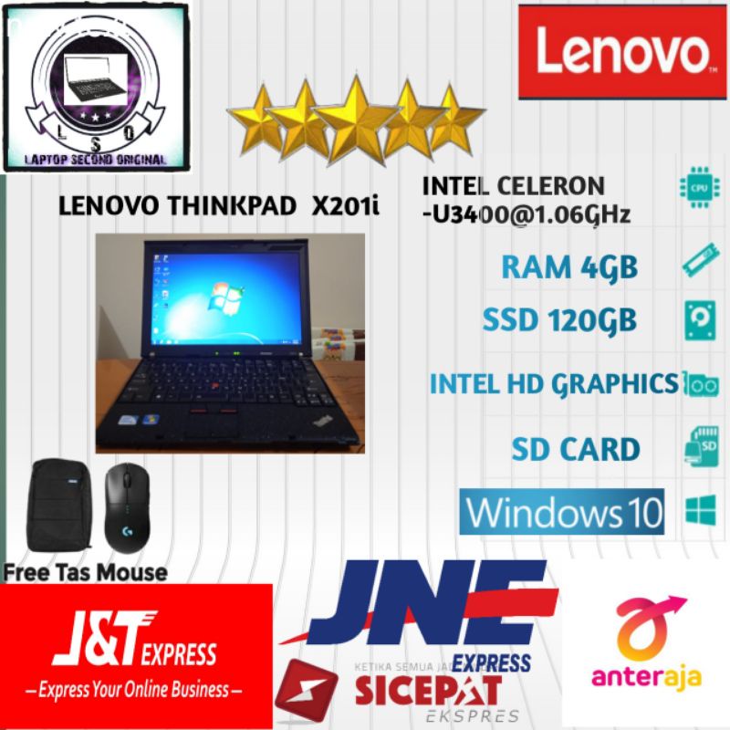 LENOVO X201i INTEL CELERON -3400U RAM4/SSD120 BERKUALITAS
