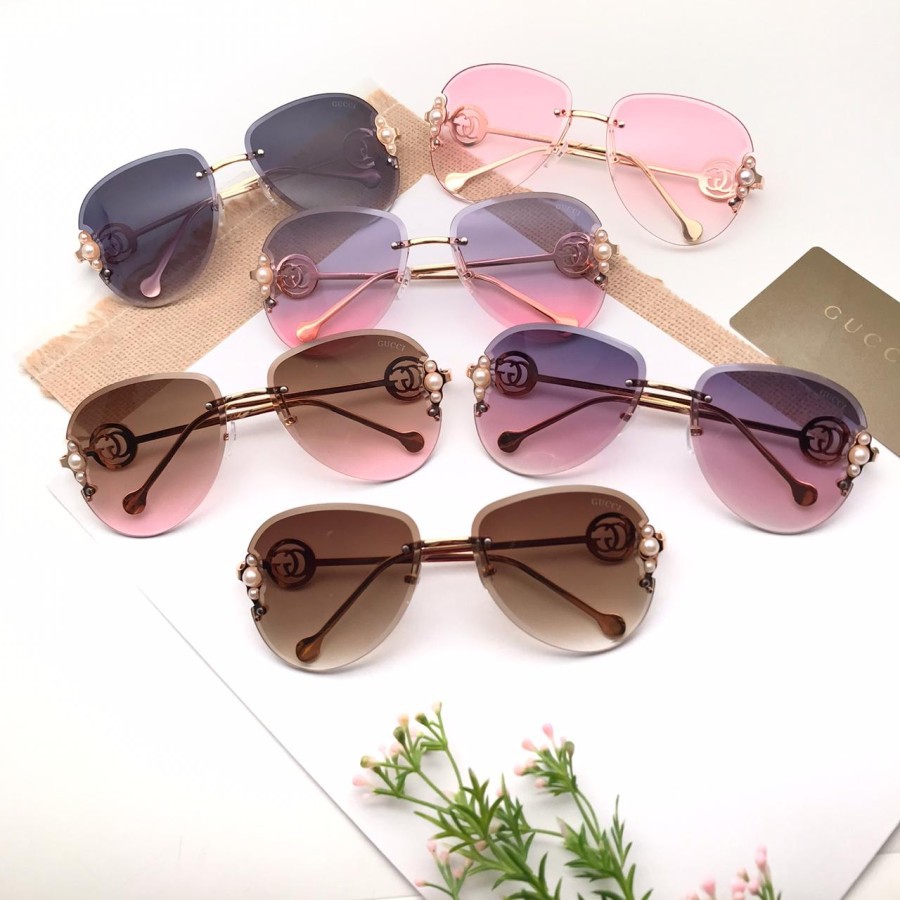 *COD* Kacamata Hitam Fashion Wanita Guccii 3433 Terlaris (Full Set)