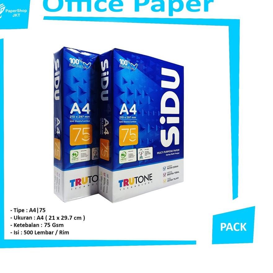 

Koleksi Terbaru SIDU - Paper Print A4 75gram - Kertas Fotokopi - Rim++