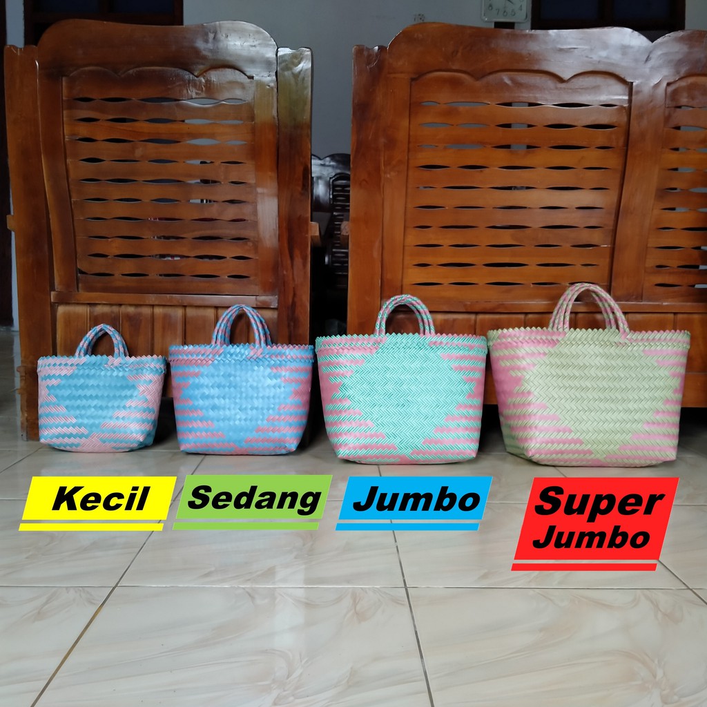 Tas Anyaman Plastik LURIK SEDANG (M) Untuk Hampers Parcel Berkat Tahlilan Sembako Hantaran Muat Kotak Nasi