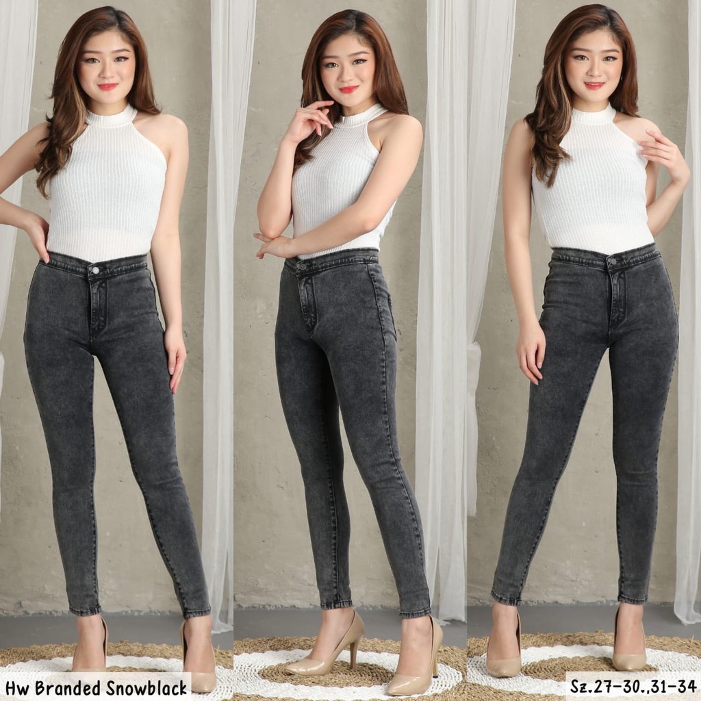 TR - HW JEANS BASIC 27-34 / HW JEANS PUNNY / HIGHWAIST JEANS / TANPA TALI BELT