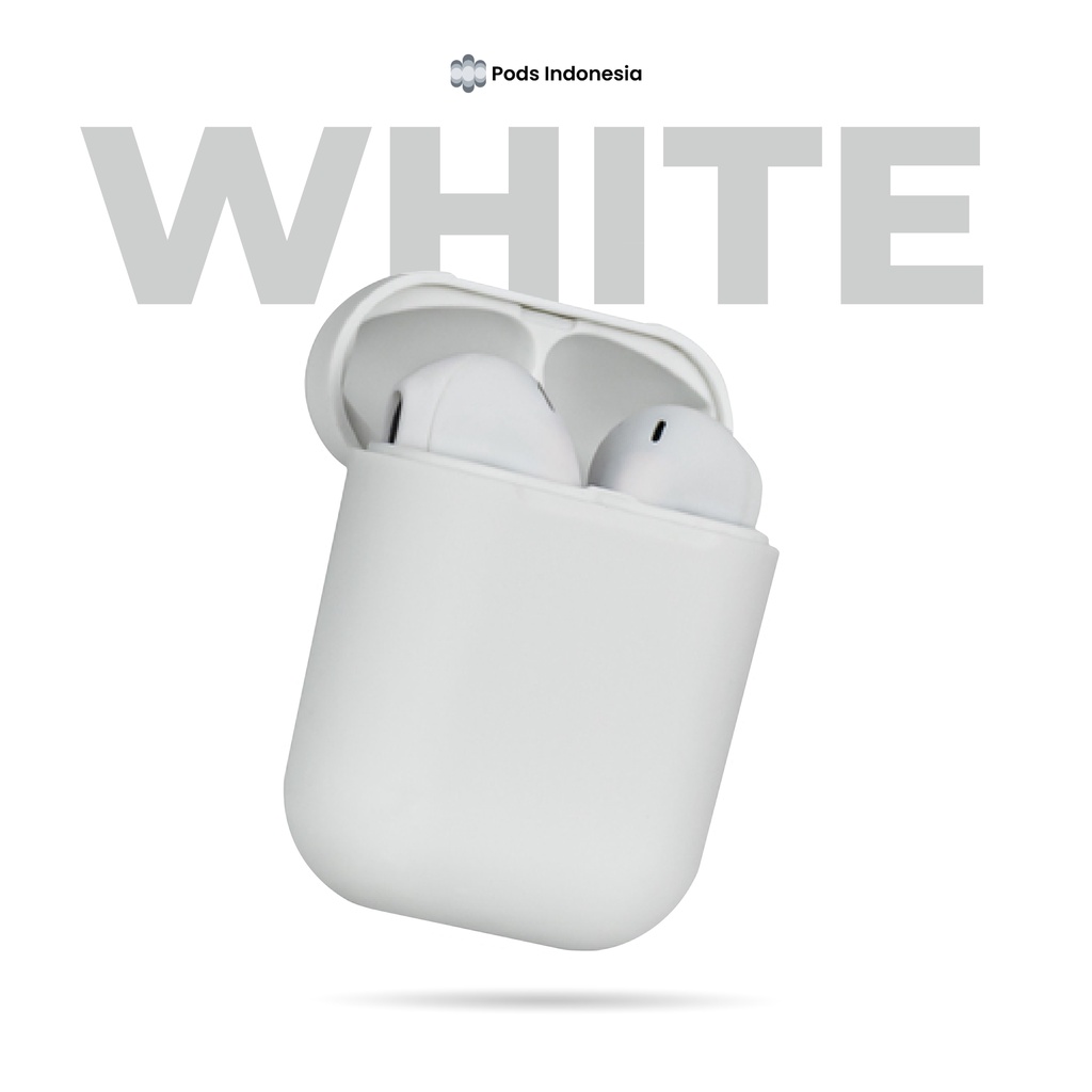 The Pods Lite 2022 Headset Bluetooth Inpods 12 Macaroon True Wireless Stereo Earphone for IOS & Android [Pop Up + Highest Version] by Pods Indonesia-White