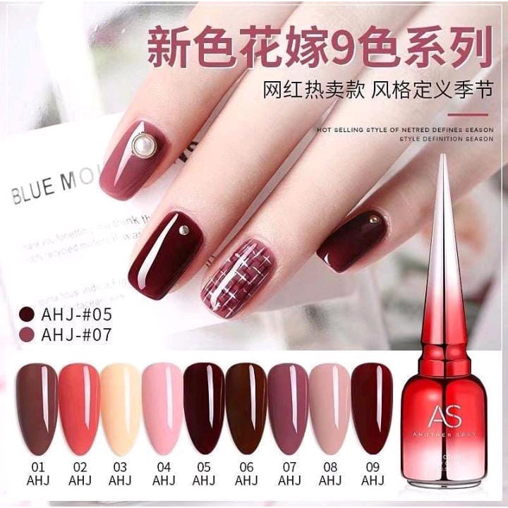 AS GEL 1 SET KUTEK GEL PINK PEACH CHOCO GEL POLISH TAHAN 2 BULAN KUTEK GEL