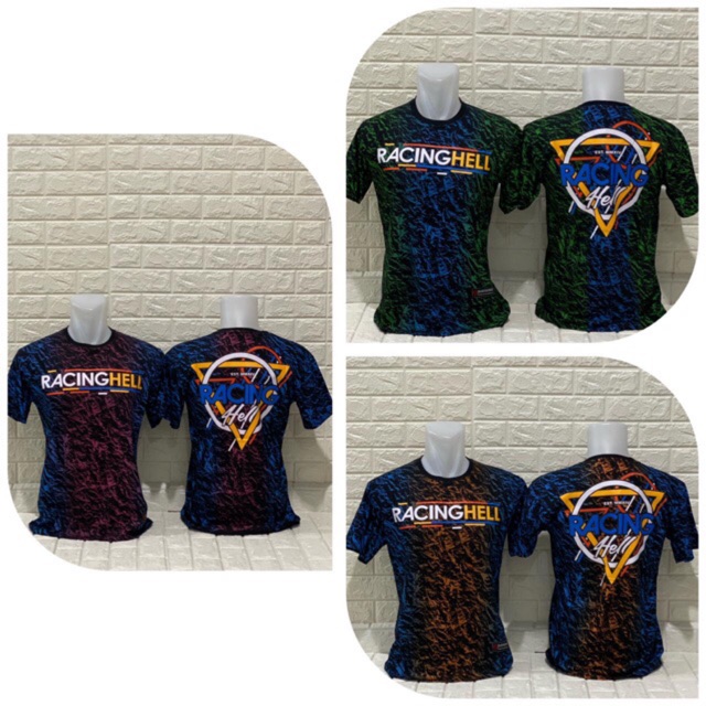 Kaos racing hell gradiasi 3 warna Shopee Indonesia Kaos racing hell gradiasi 3 warna Shopee Indonesia