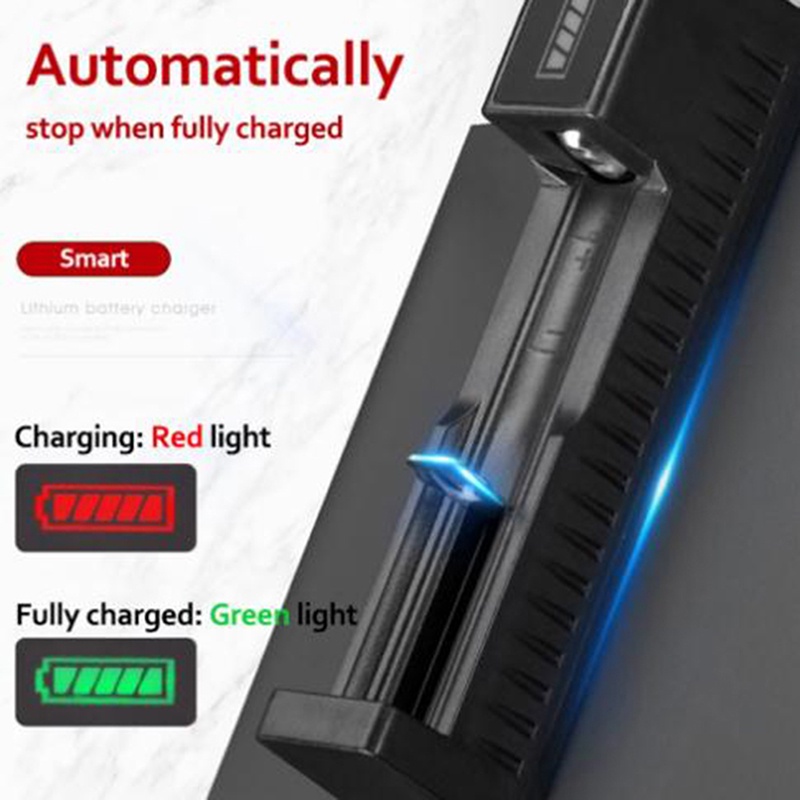 (LUCKID) Adapter Charger Baterai USB Dengan Lampu LED