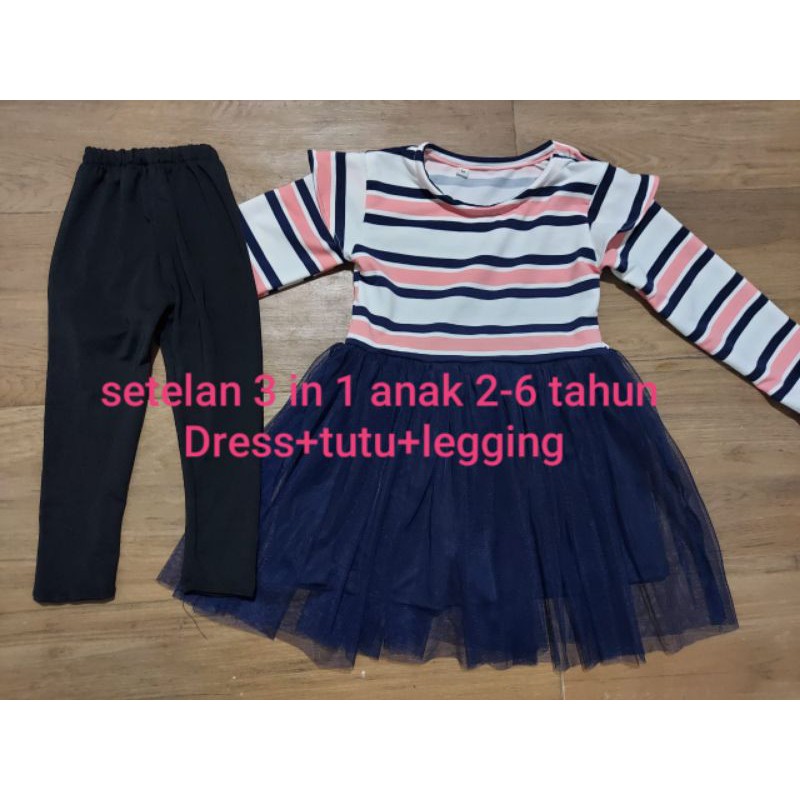 setelan rok tutu anak 2-6 tahun