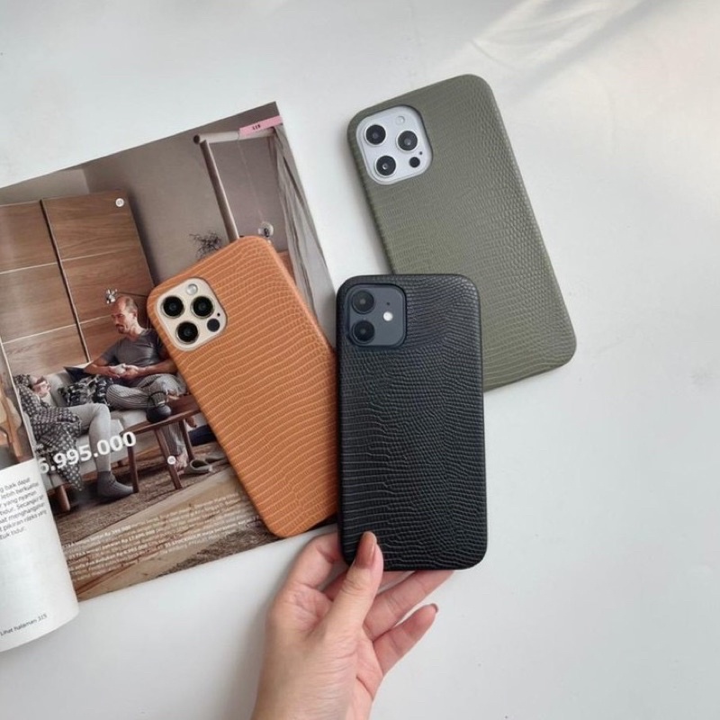 Croco Leather Skin Iphone 12 ( Gray Only)