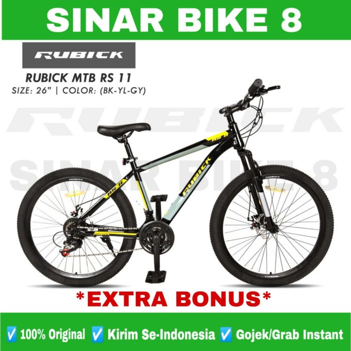 Sepeda Gunung Ukuran 26 Inch MTB RUBICK RS 11 Rem Cakram 21 Speed