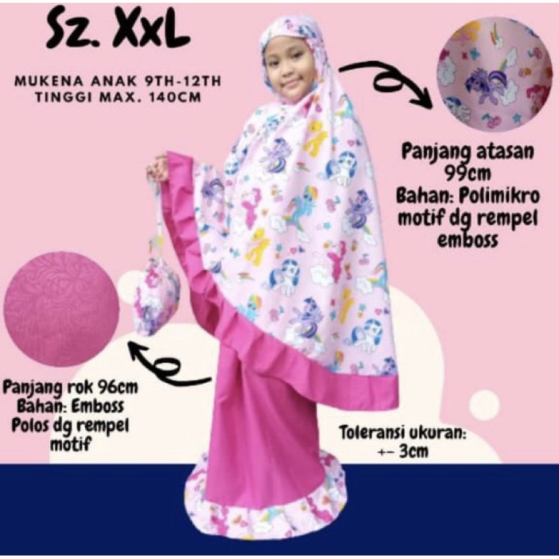 Mukena anak karakter usia junior 9-12 tahun bkn rukuh mukena katun catra anak nablfashion