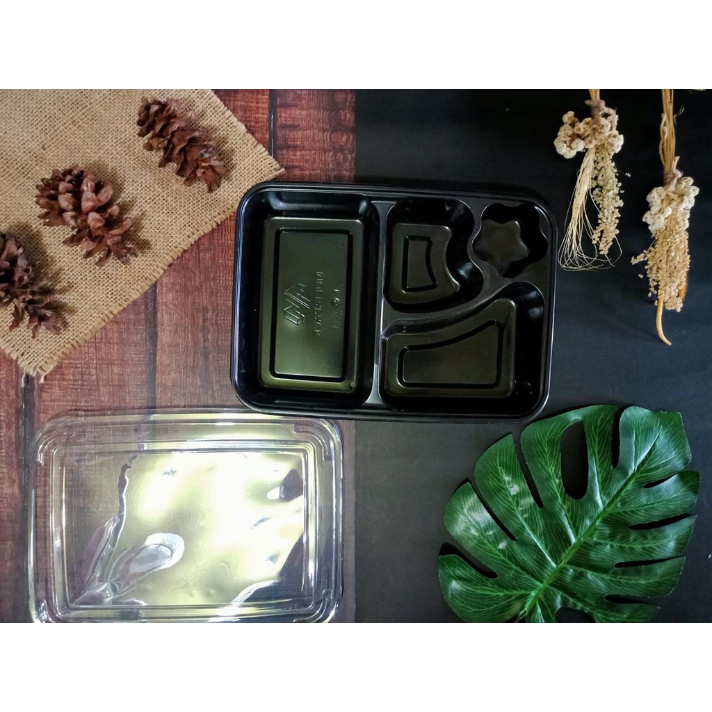 Mika Bento Sekat 4 Bintang Hitam isi 50pcs/pack merk Oripack