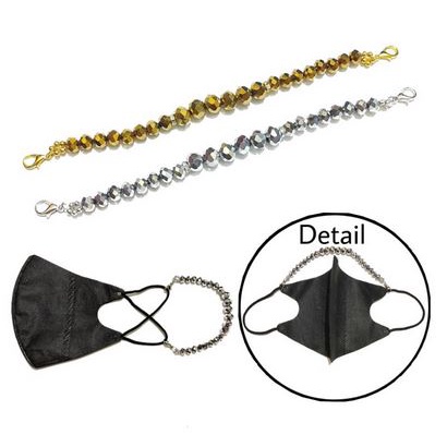 Konektor Masker Hijab Mask Connector Strap Extender Diamond Metalic Kristal Crystal Series