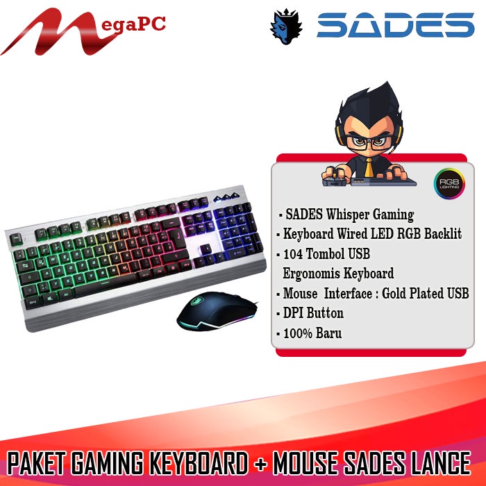 Keyboard Sades Membrane Whisper + Mouse Sades Lance