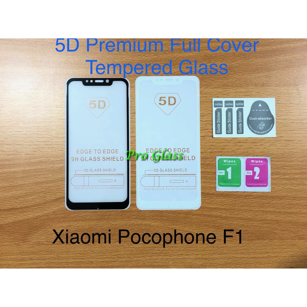 Xiaomi Poco F1 5D Full Cover Premium Tempered Glass Metal Packaging