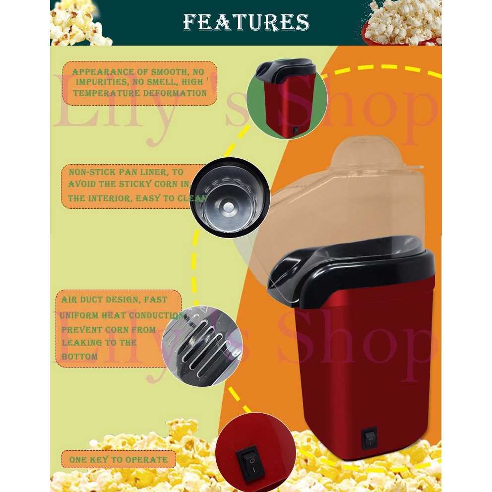 Minijoy Mesin Electric Popcorn Maker Hot Air Corn Machine - LDN0036