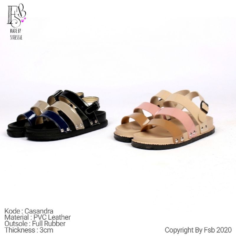 Fsb - CASSANDRA Slip Sandal Wanita Model Tali Buckle