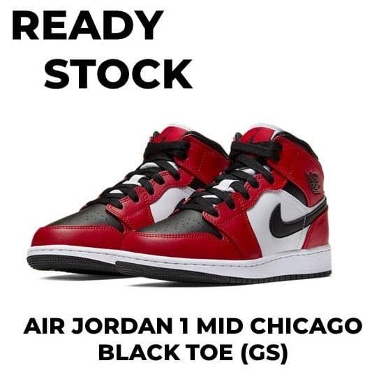 Air Jordan 1 Mid Chicago Black Toe (GS)