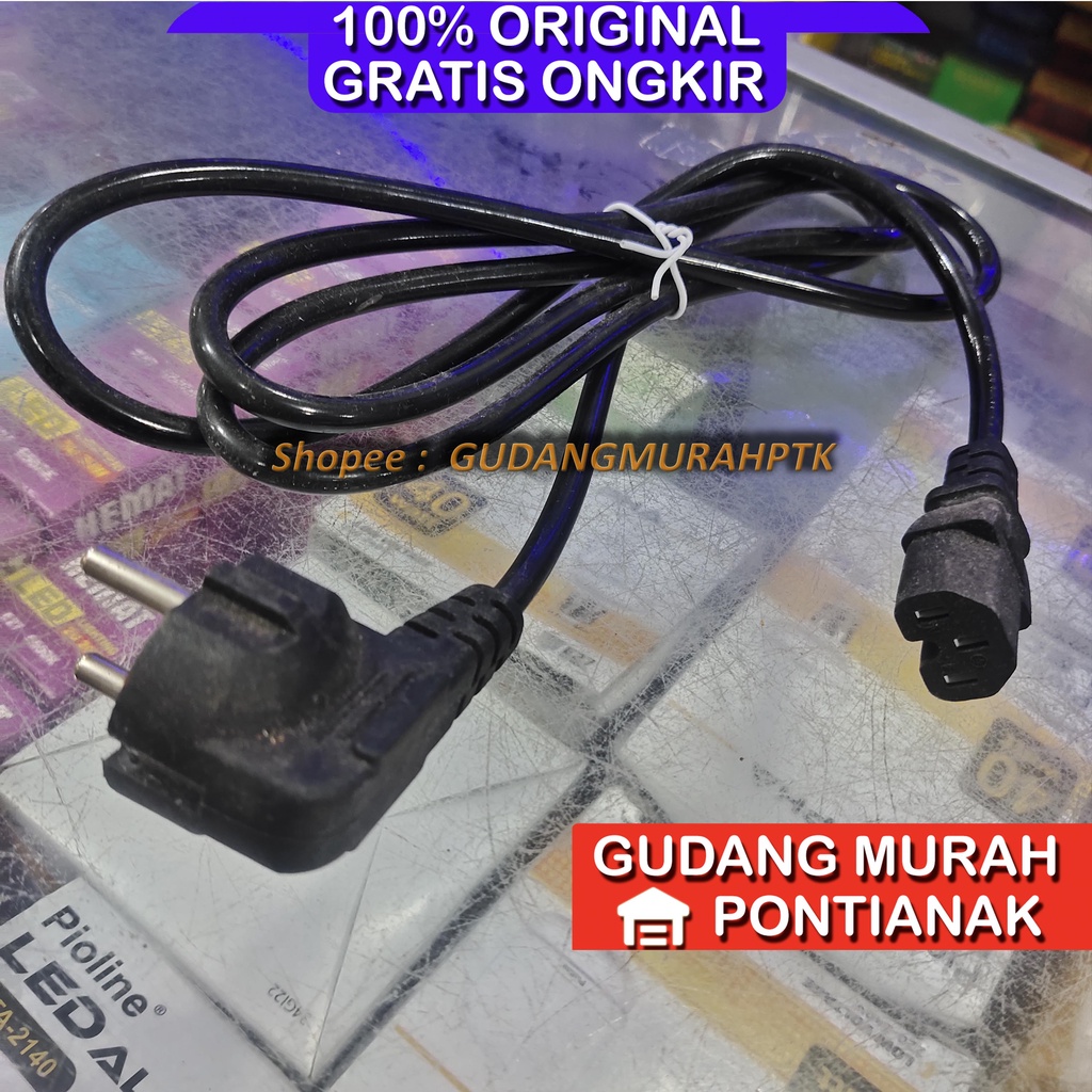 Kabel Power PC 3 pin Kualitas Tebal warna hitam cocok untuk Ricecooker Cosmos dan lain