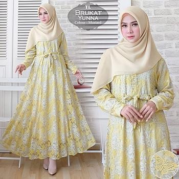 001 Tk Maxi Brukat YUNNA #Busana Muslim Baju Pakaian Gamis Maxi Dress Baru Murah Grosir TanahAbang