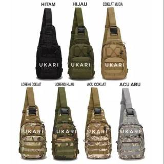  Tas  selempang  tactical army pria  cowok sling  waist  tote 