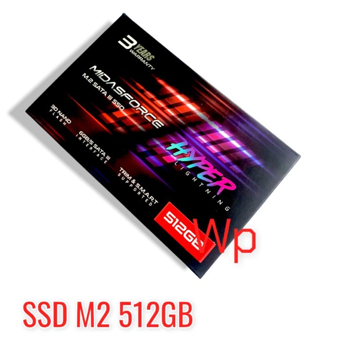 Midasforce SSD M.2 M2 128GB 256GB 512GB SATA 3 Hyper Lightning Ori