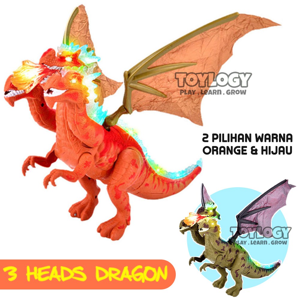 Mainan Anak Three Heads Dragon Dinosaur Dinosaurus Naga Mainan Anak Three Heads Dragon Dinosaur Dinosaurus Naga