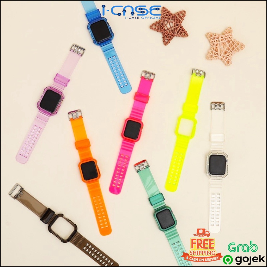 (HANYA TALI) TRANSPARANT NEON STRAP WATCH 38 42 MM