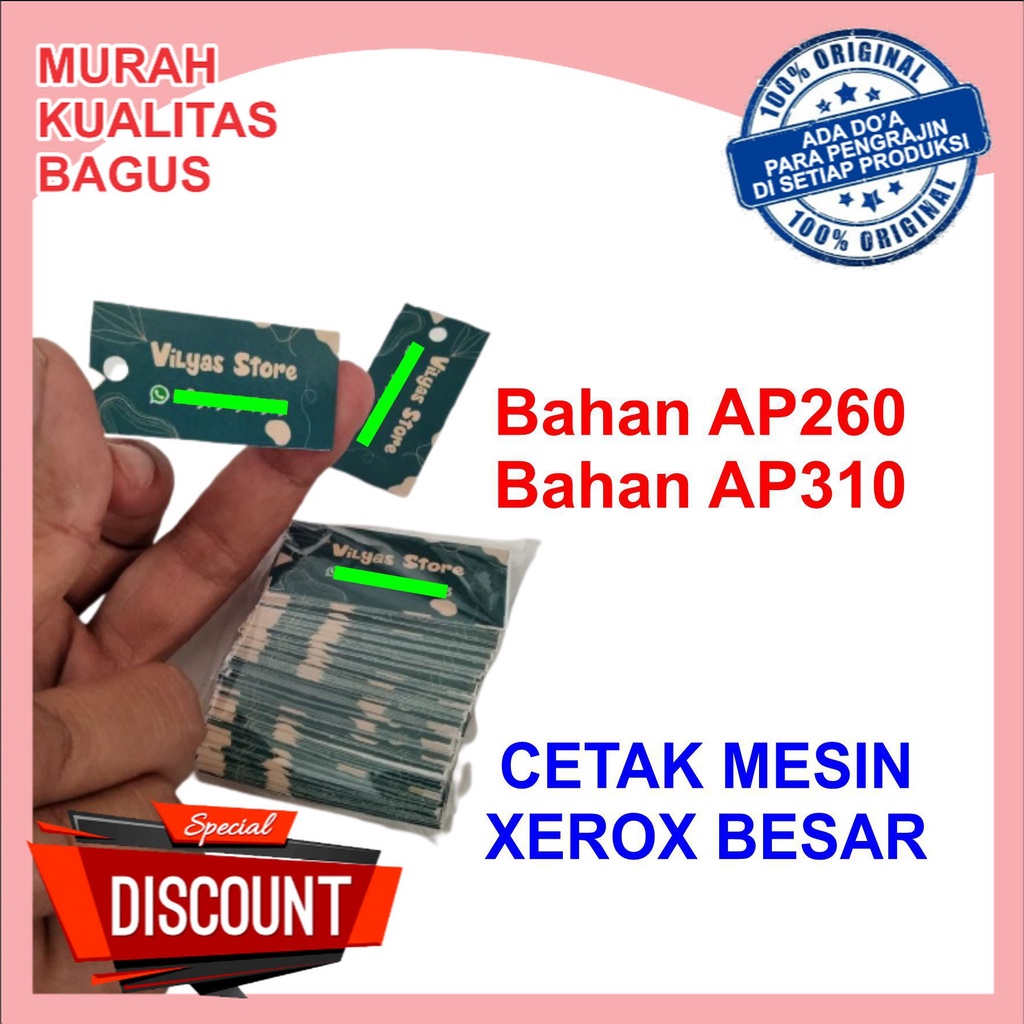 

Tag HANGTAG BAJU (Ukuran 3x7 Min 500 pcs) AENBAG