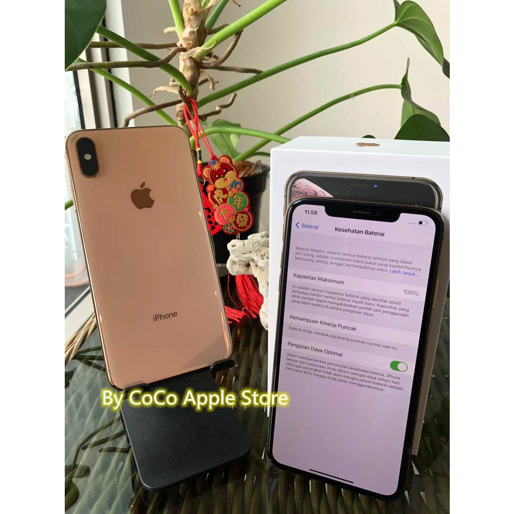 iPhone Xs Max 64GB All Sim Silent Fullset Ori Ex inter Second Like New Mulus100% 3utools All Green (Garansi 1 Tahun)