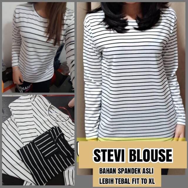 JUMBO SIZE L s/d XXL Kaos Atasan Salur Stevy Top