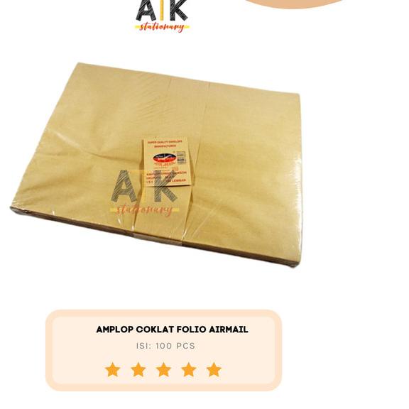 

☞ Amplop Coklat Folio Airmail atk ♠