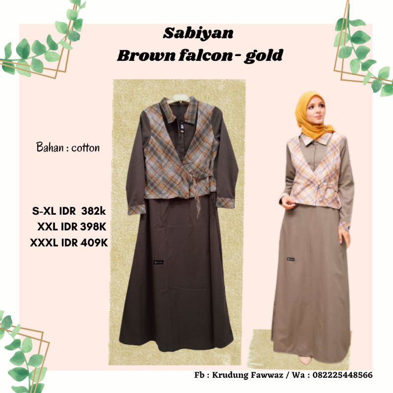 [COD] GAMIS DAMOZA SABYAN BROWN FALCON GOLD ORIGINAL DAMOZA MUTIF