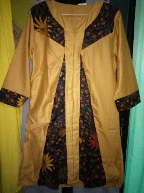 Dress Batik Wanita Lengan 3/4 Model Vintage Elegan Slim Versi Korea Print Bunga Ukuran Yumna Couple