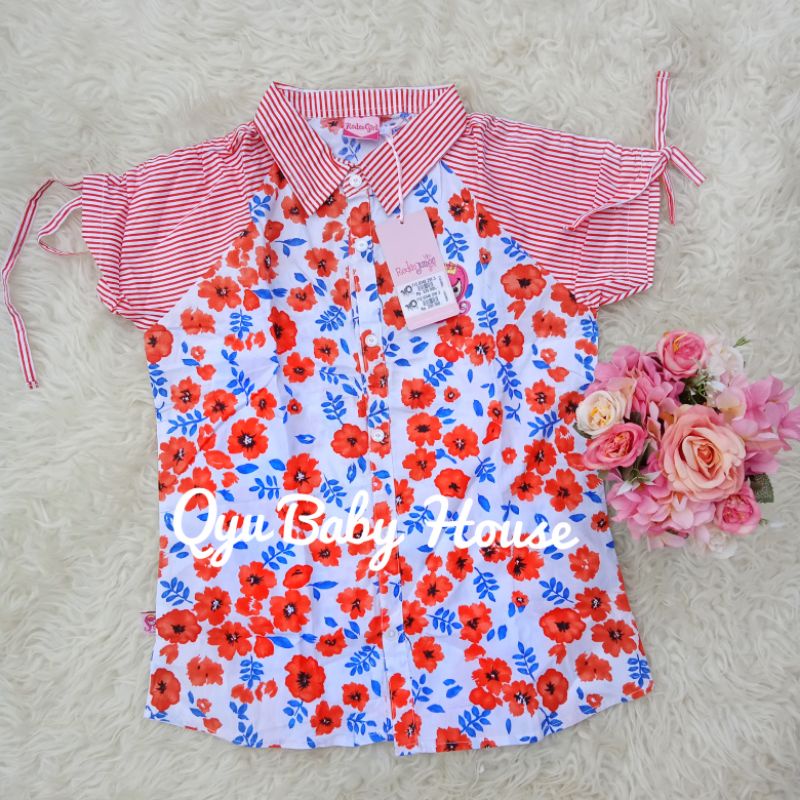 kemeja anak bunga, kemeja anak perempuan branded, atasan anak perempuan rodeo