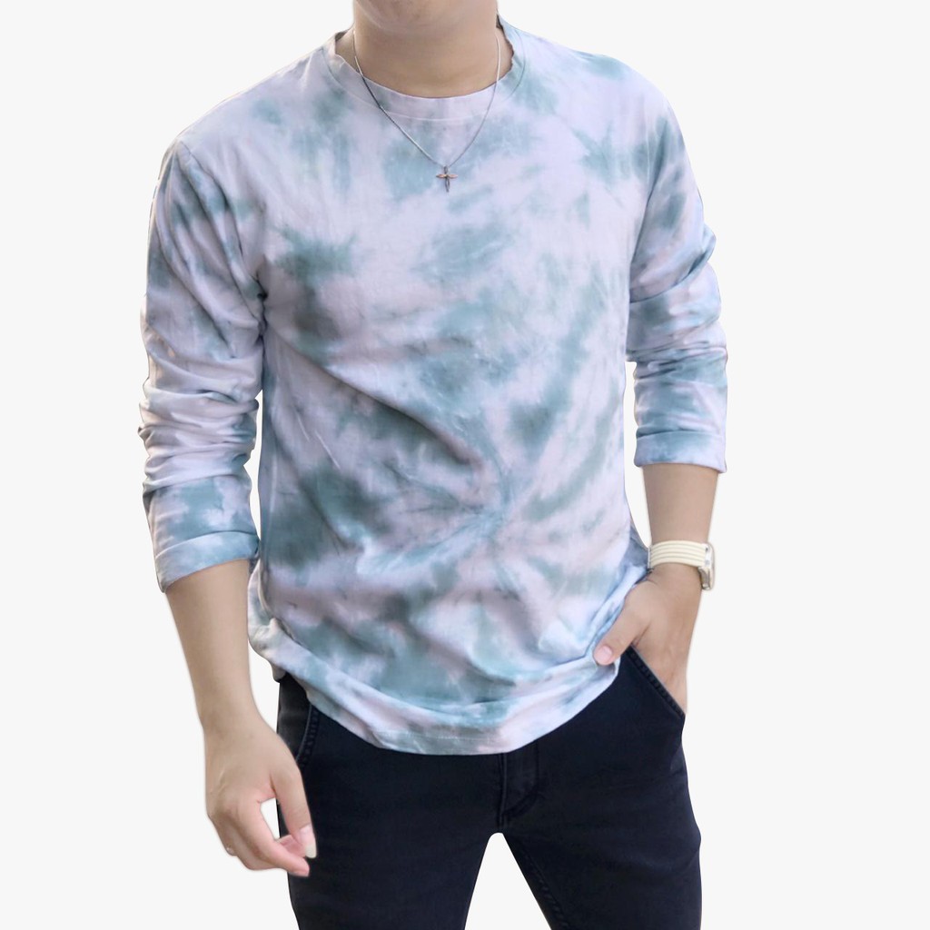 Baju Tie Dye Pria Katun Premium Kaos Cowok Lengan Panjang