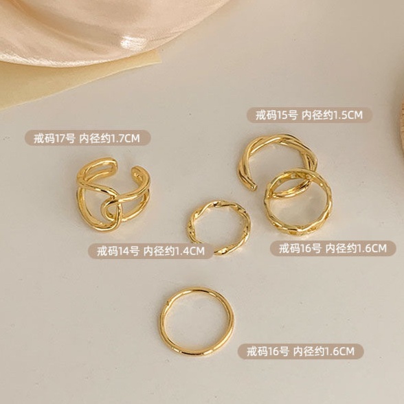 5pcs / Set Cincin Model Terbuka Dapat Disesuaikan