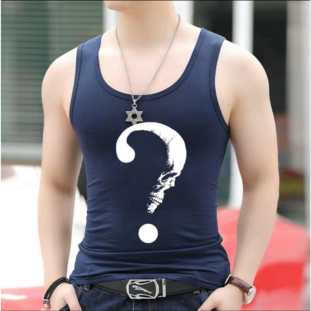 BISA COD / POLILE781 - singlet TANDA TANYA / singlet pria termura / singlet terlaris